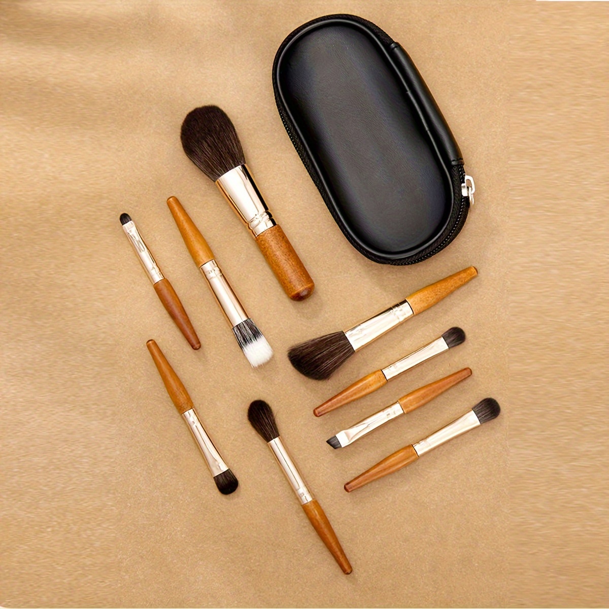  Brochas de maquillaje, 18 piezas profesionales de alta calidad,  juego de brochas de maquillaje sintéticas con estuche, base Kabuki Eye  Travel Makeup Brush Sets (negro dorado) : Belleza y Cuidado Personal