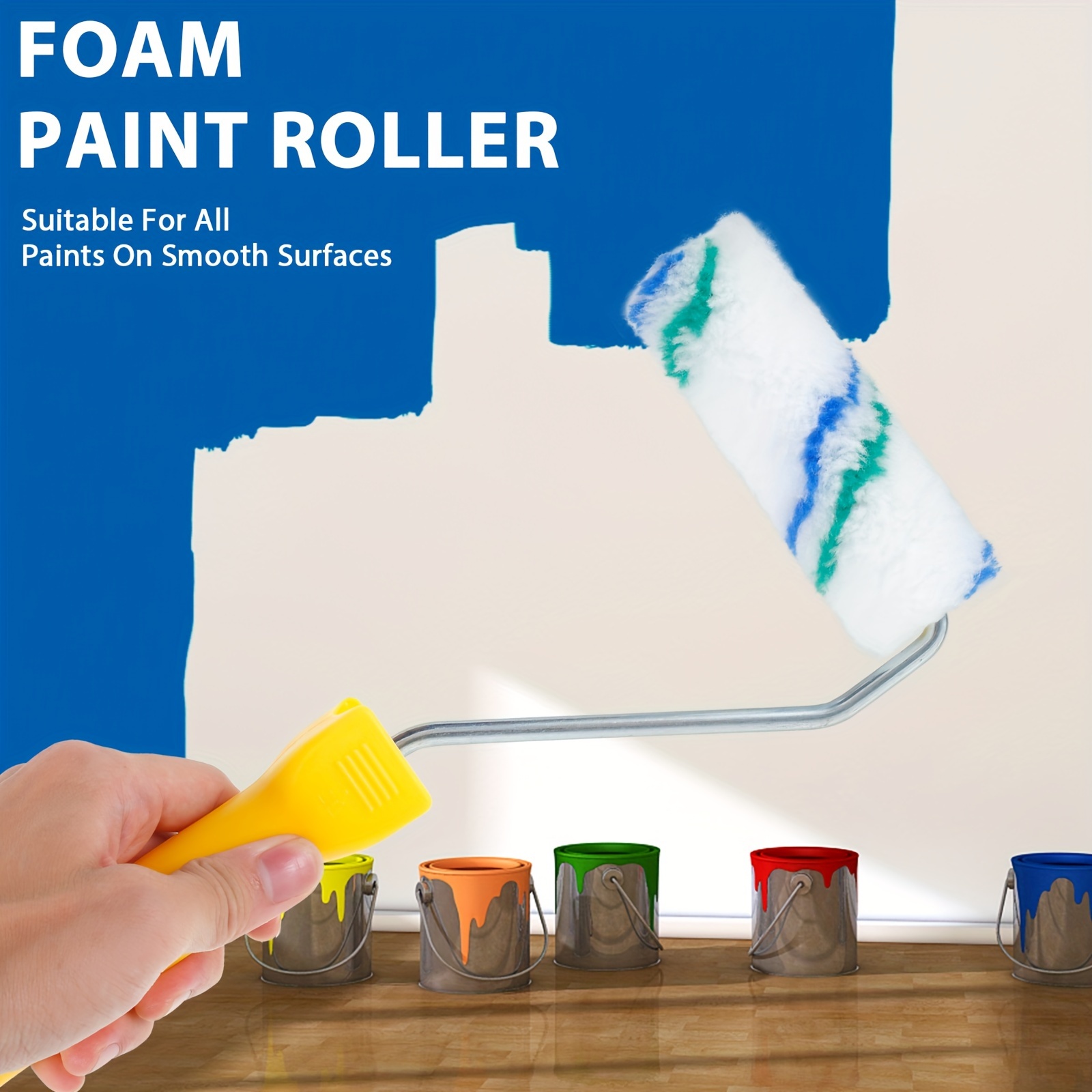 9pcs Paint Roller Kit,4 Inch Foam Paint Roller,Small Paint Roller
