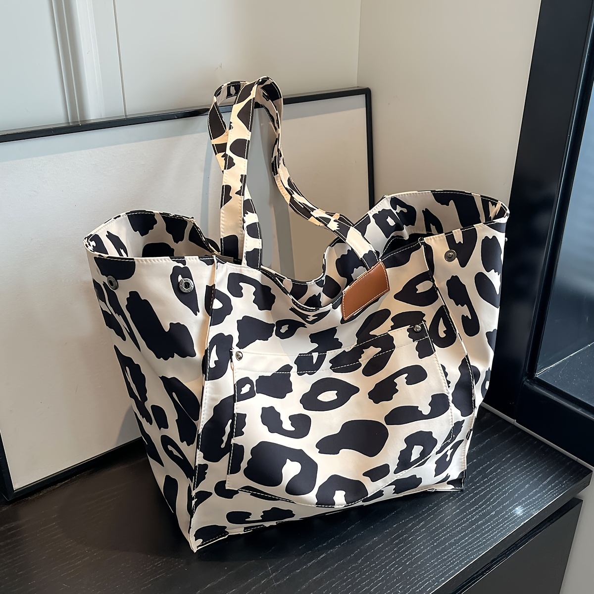 

Fashionable Large Capacity Tote Bag For Women, Leopard Pattern Shoulder Bag