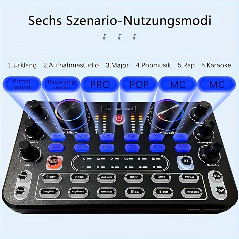 F998 Scheda Audio Esterna Volume Intelligente Mixer Audio Regolabile Per i  Computer Telefonici Live Sound