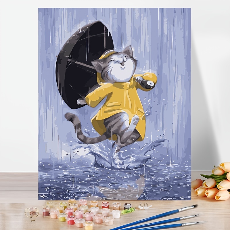 Cats And Flowers One Piece Oil Painting Set Diy Digital Oil - Temu