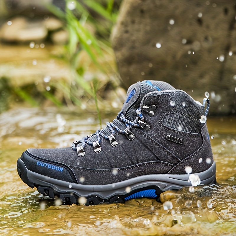 New Hiking Shoes Men's High-quality High-top Lace-up Outdoor