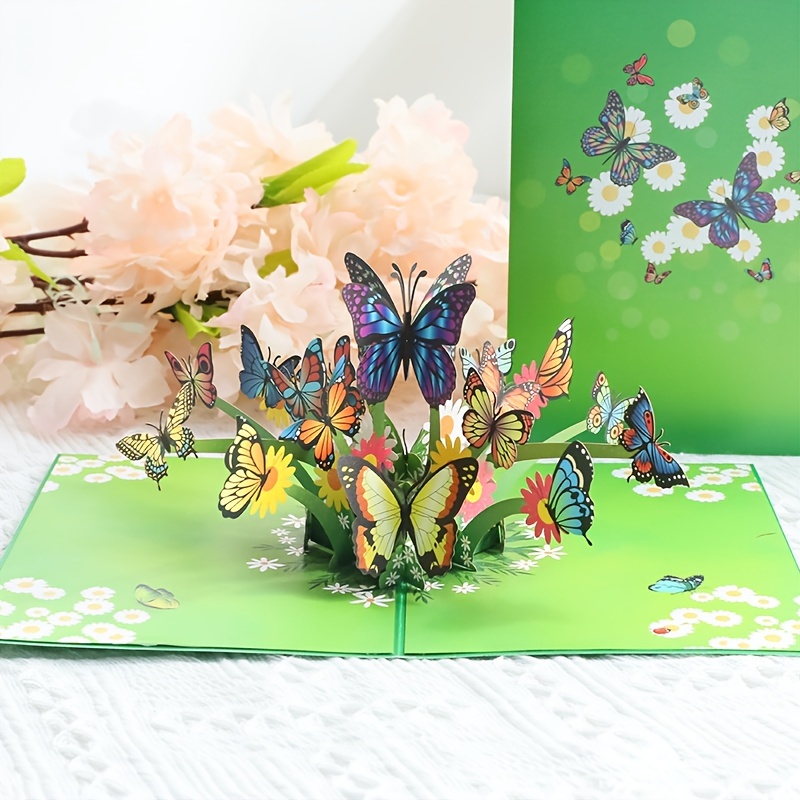 1 carte de voeux papillon 3D