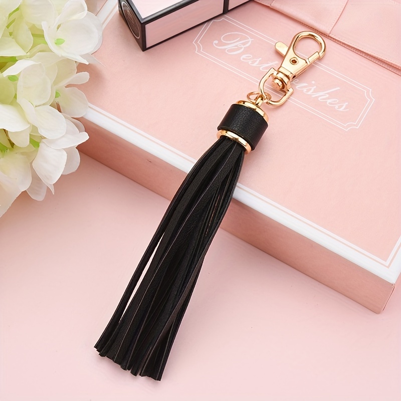 1pc pu tassel charm keychain stylish and durable with multiple uses creative keychain backpack pendant bag charms birthday gifts party favors 5