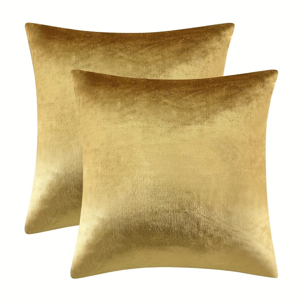 

2pcs Golden Velvet Decorative Throw Pillow Covers, 18x18 Soft Cushion Covers Pillow Covers For Sofa Couch Home Decor, Room Decor, Office Decor, Living Room Decor (no Pillow Core)