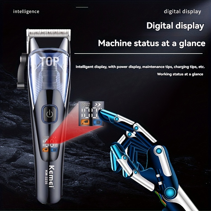 Large Screen Digital Hair Clipper Oil Tip Sculpted For Salon - Temu