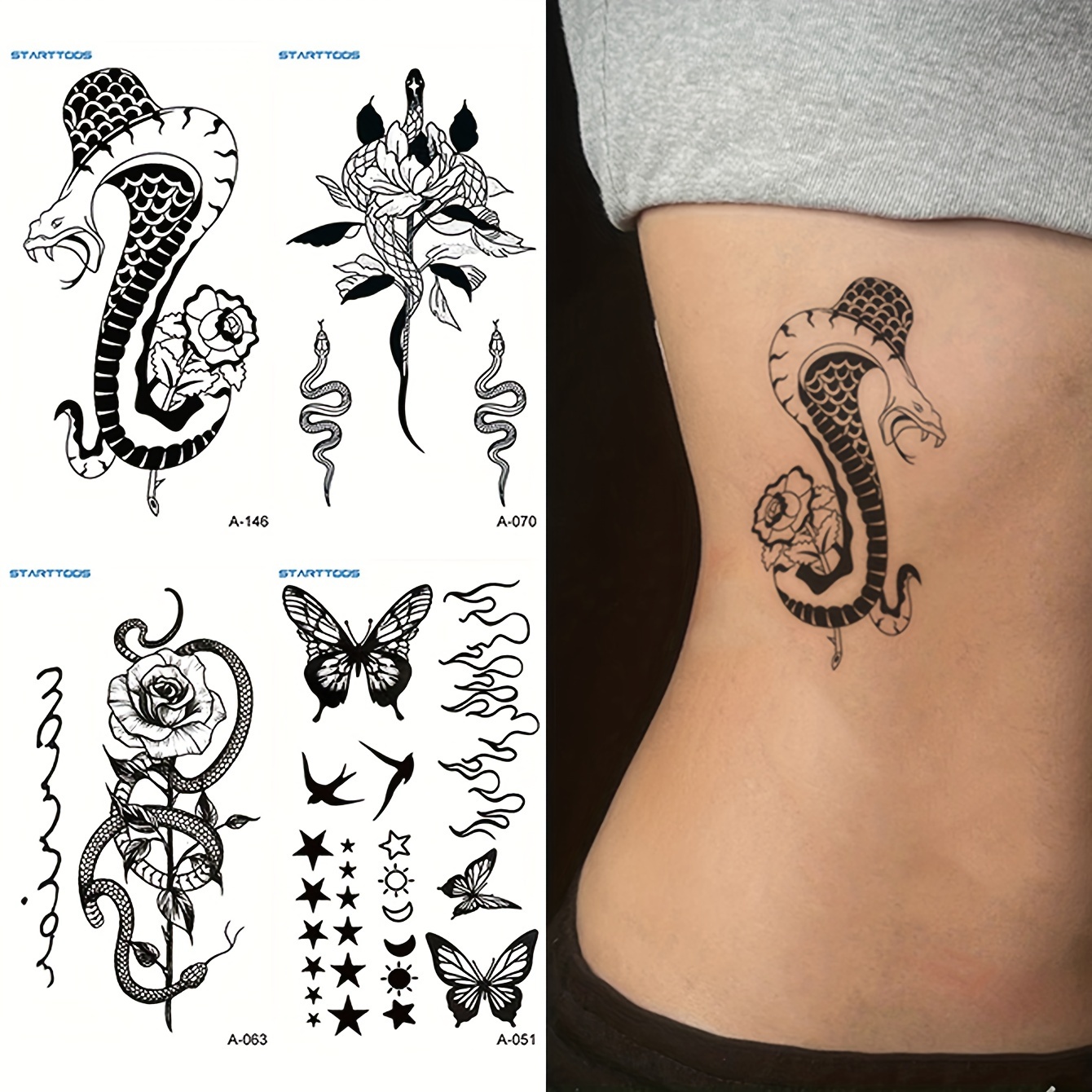 Tatuadora usa tinta negra y flores coloridas para cubrir tatuajes