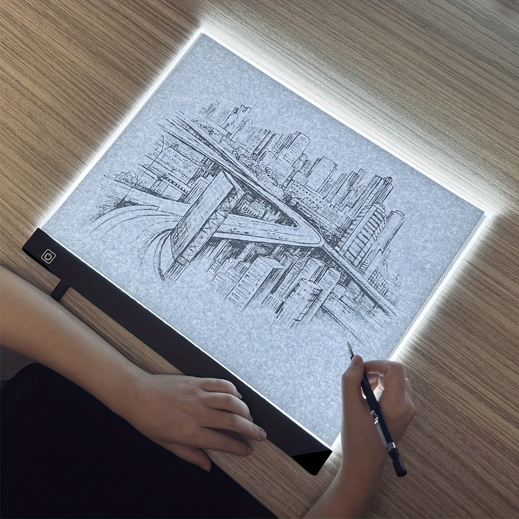 

Tablette lumineuse à LED A2/A3/A4/A5 à trois couches, avec gradation, pour dessin, traçage, protection des yeux, fine, pour les étudiants en art et les amateurs de peinture.