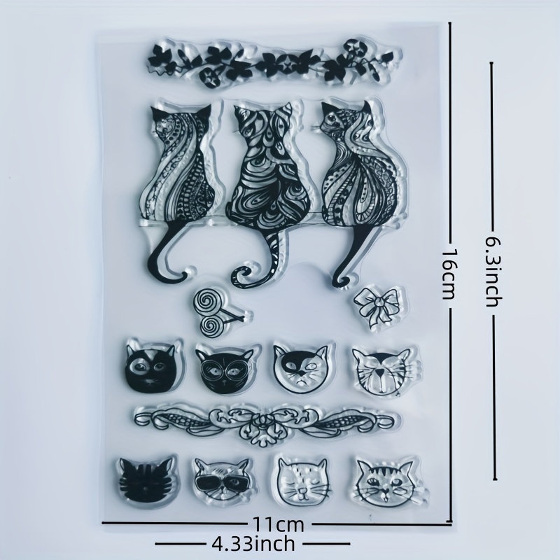 Cartoon Cat Transparent Silicone Stamp for DIY Decoration