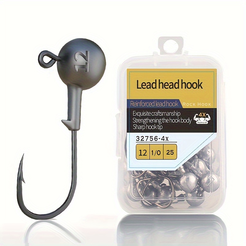 Barbed Hook Fishing Lures Reinforced Lead Head Hook Anti - Temu