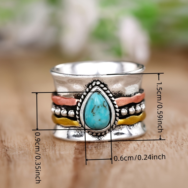 Vintage Ring with Inlaid Synthetic Zirconia — Unisex Accessory