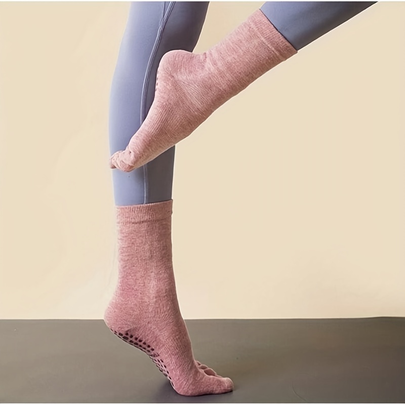 Mid Calf Soft Comfortable Yoga Socks Anti skid Breathable - Temu