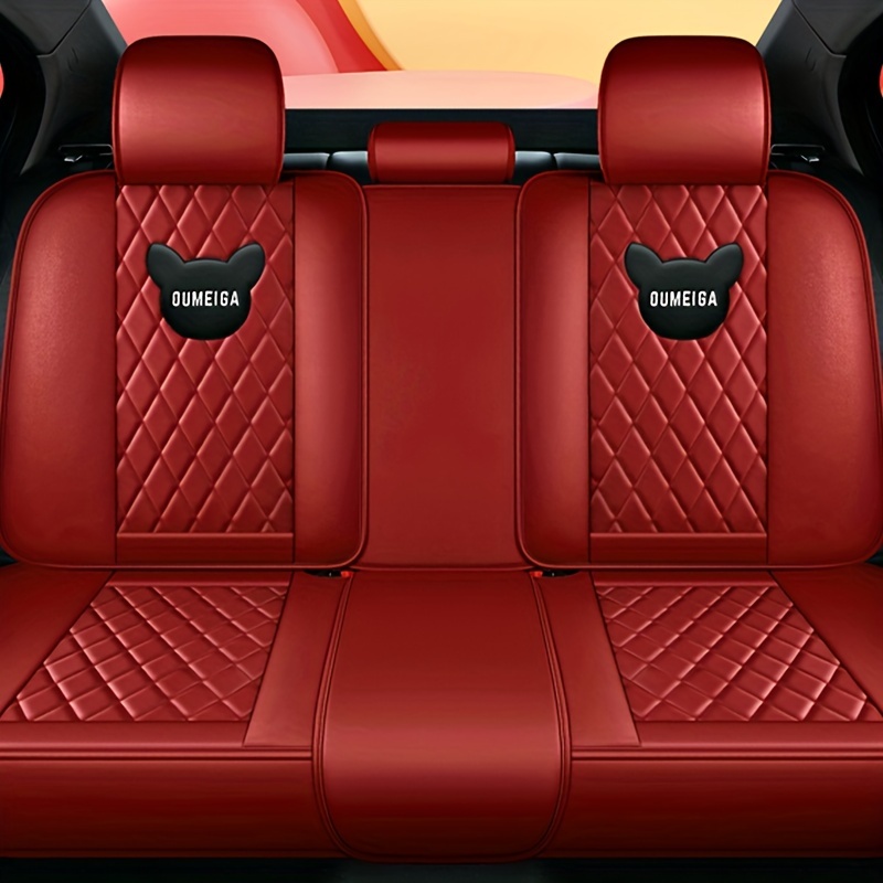 5 Luxury Full Car Front Rear Seats Pu Leather Rhinestone - Temu
