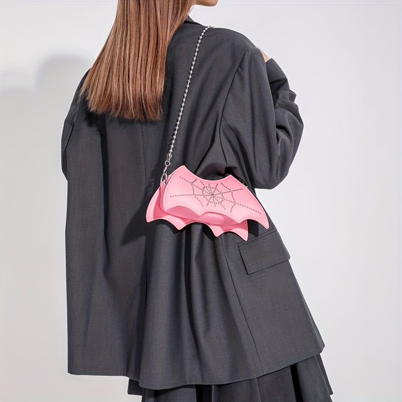 Gothic Bat Wing Novelty Bag, Trendy Pu Crossbody Bag, Women's Punk Y2k  Shoulder Purse & Handbag For Halloween - Temu