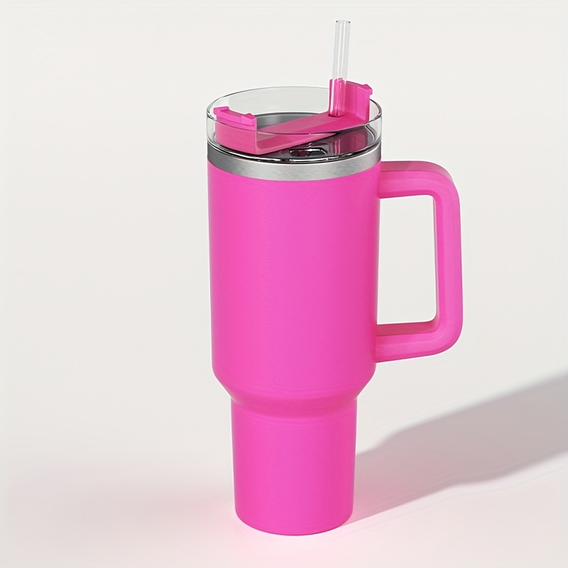 Barbie Pink NEW 40 oz TUMBLER Stainless Steel Cup with straw, handle