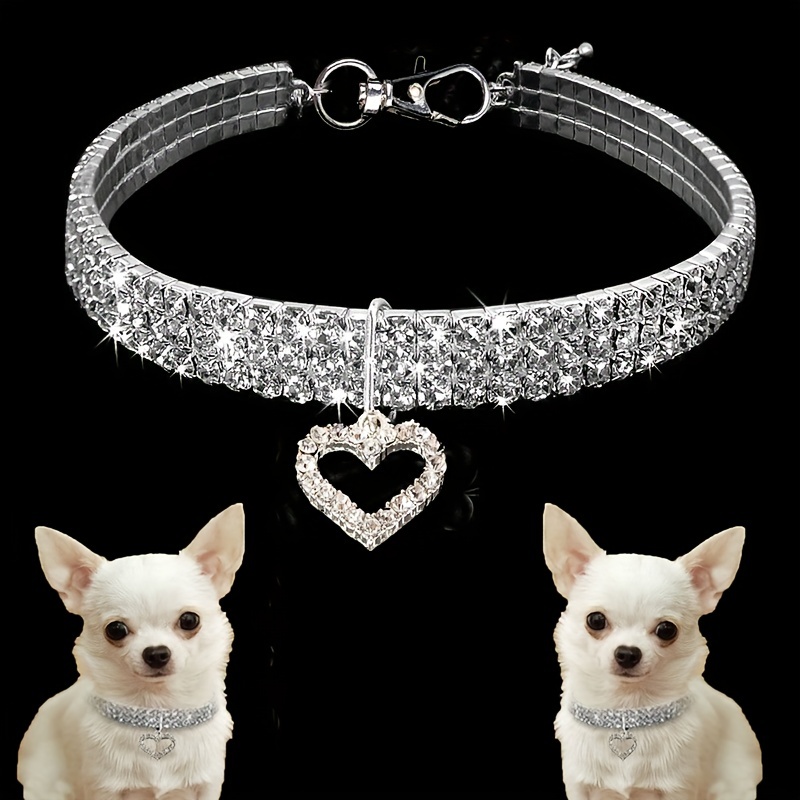 

Sparkling Love: Heart-shaped Pet Necklace - The Perfect Accessory For Your Furry Friend!