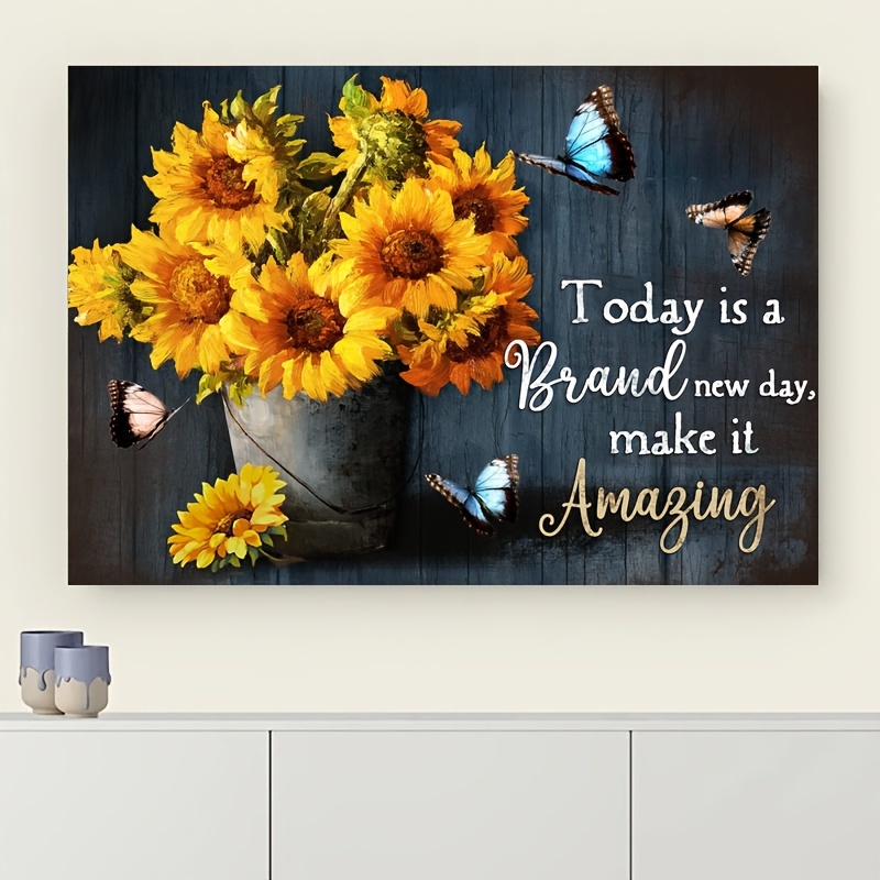  Rustic Kitchen Wall Art Farmhouse Kitchen Pictures Wall Decor  Country Kitchen Painting Prints Farm Positive Quotes Framed Artwork Ready  to Hang 12x16: Posters & Prints