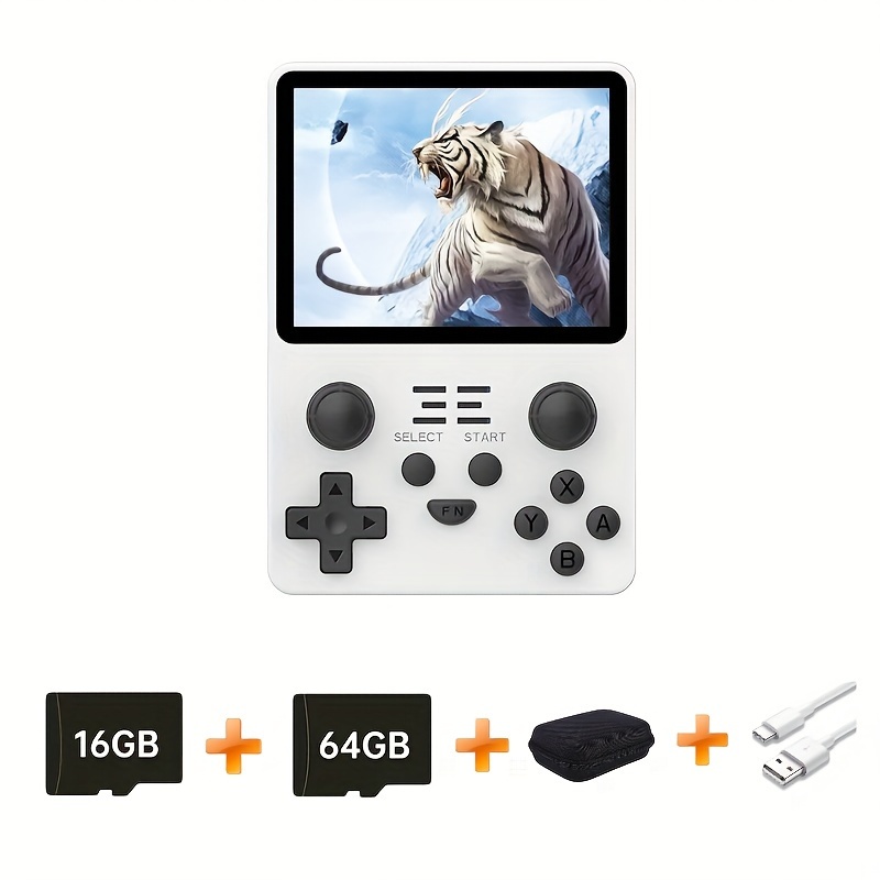 Powkiddy RGB20S 128GB/64GB+16GB Dual Card 3.5-inch 4:3 IPS-LCD HD Screen  RK3326 Open Source System Retro Handheld Game Console Emulators Available  For