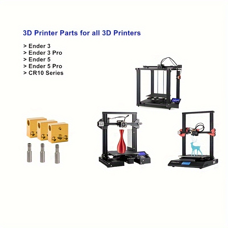 6pcs Pièces D'imprimante 3D MK7 MK8 Extrudeuse 3pcs Bloc Chauffant