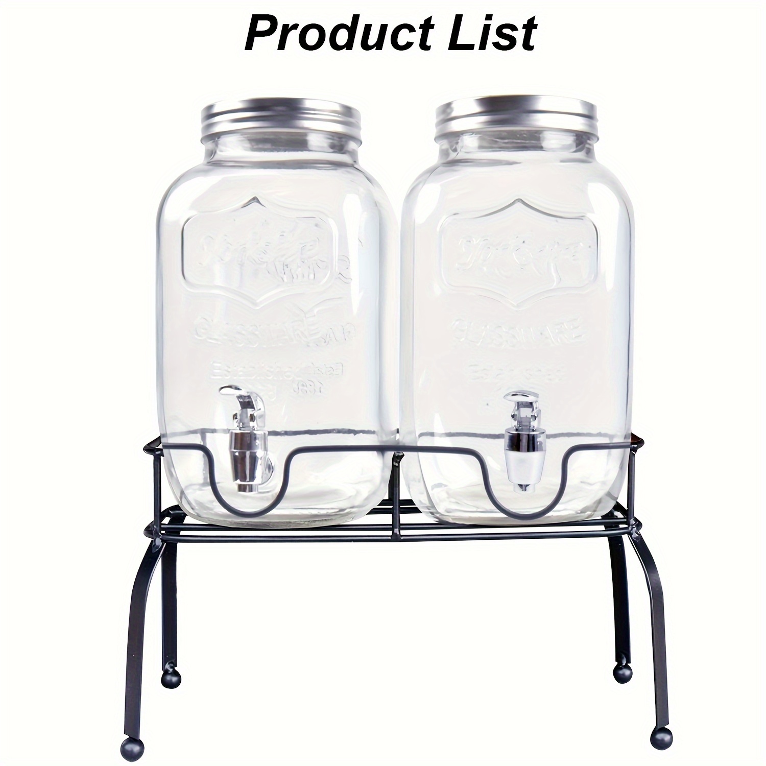 Glass Drink Dispenser With Stand, Glass Beverage Dispensers For Parties,  Comes With Two Stainless Steel Faucet, Easy To Clean And Use, Suitable For  Multiple Home Party Scenes - Temu United Arab Emirates