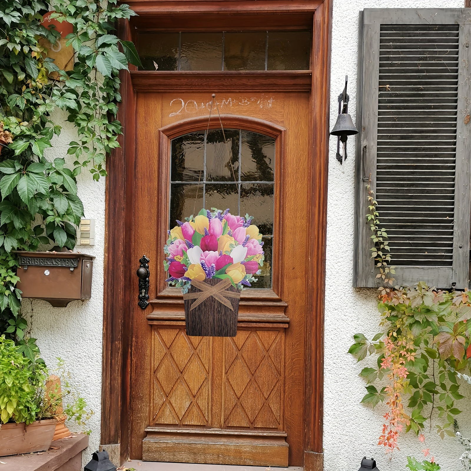 1pc décoration de porte de printemps fleur panneau de - Temu France