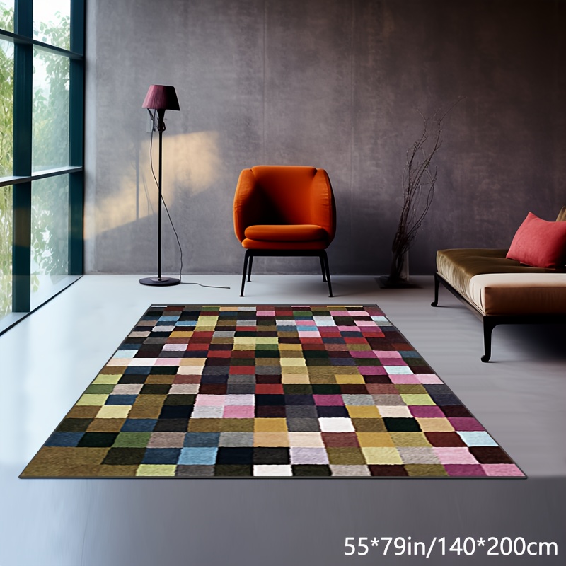 Soft Checkered Carpet Rug