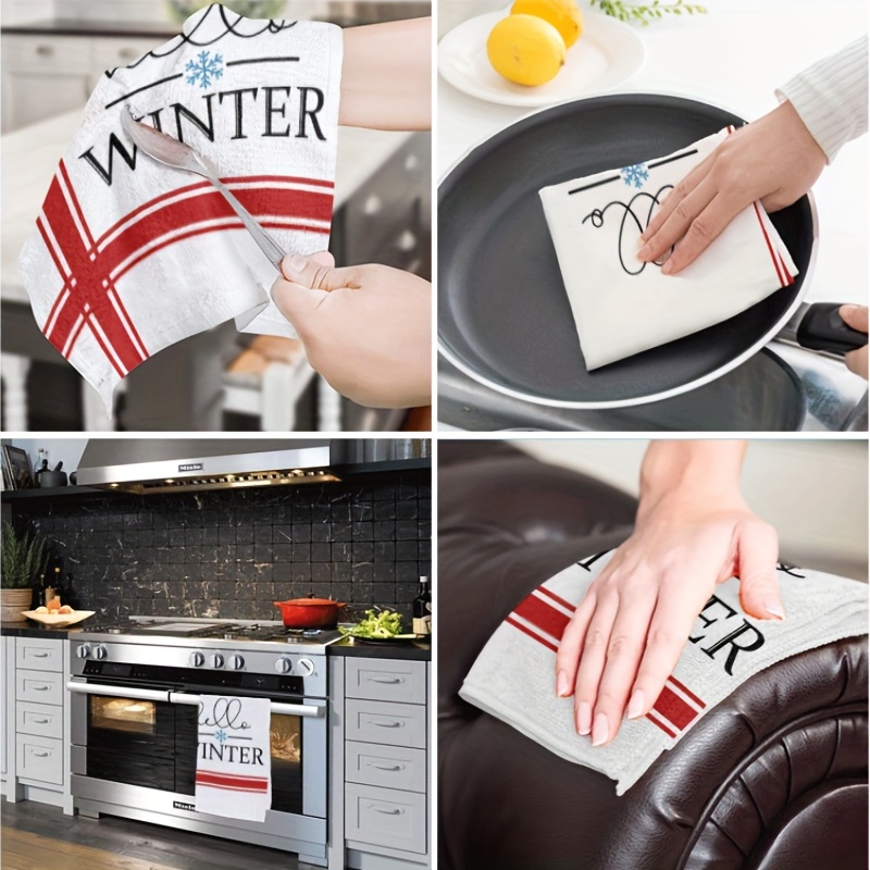 Christmas Kitchen Dish Towel Microfiber Cleaning Towel Merry - Temu