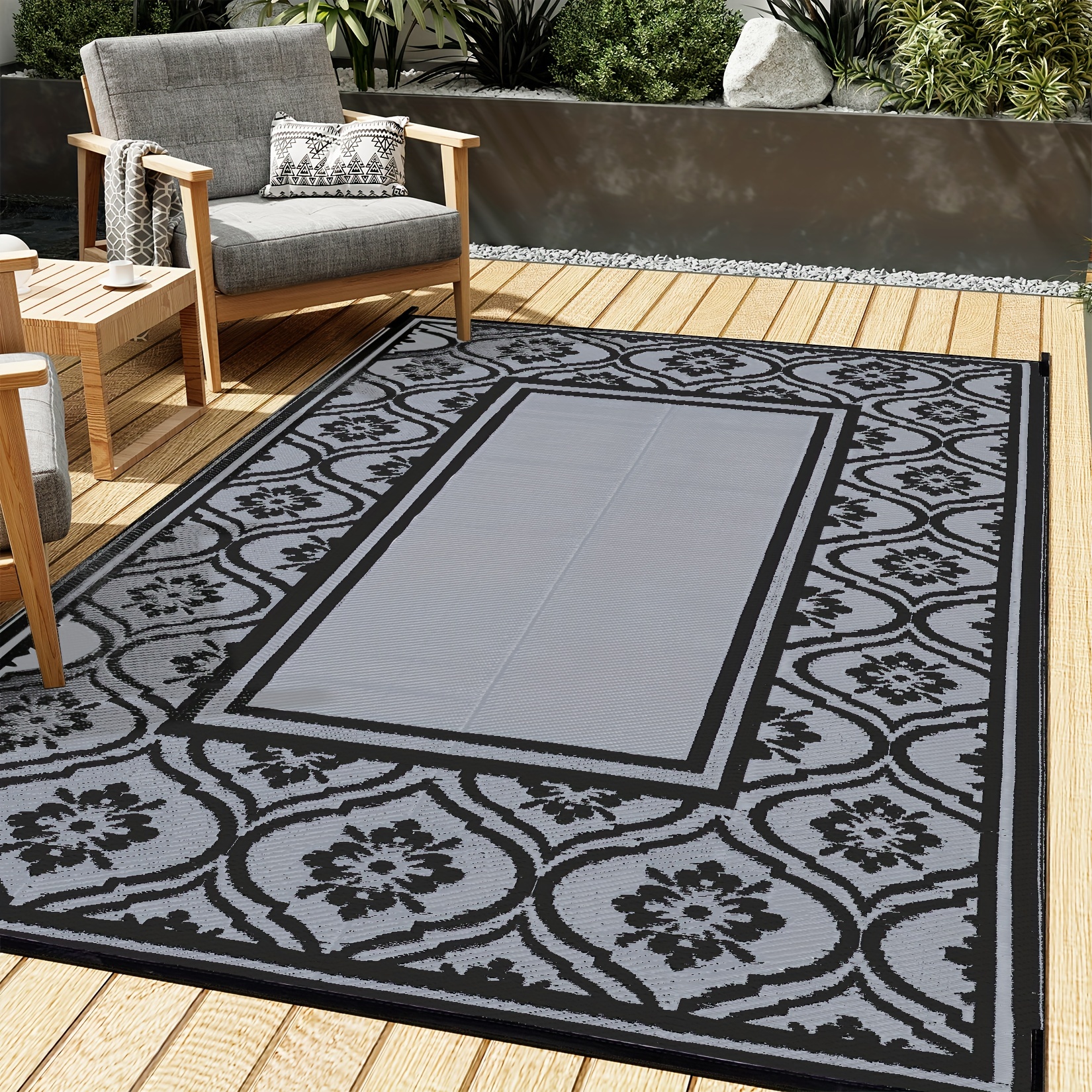 Findosom 9'x12' Reversible Outdoor Mats, Patio Outdoor Rugs, Plastic Straw  Rug, RV Outdoor Mats, Camping Rugs Waterproof Large Outdoor Area Rug for