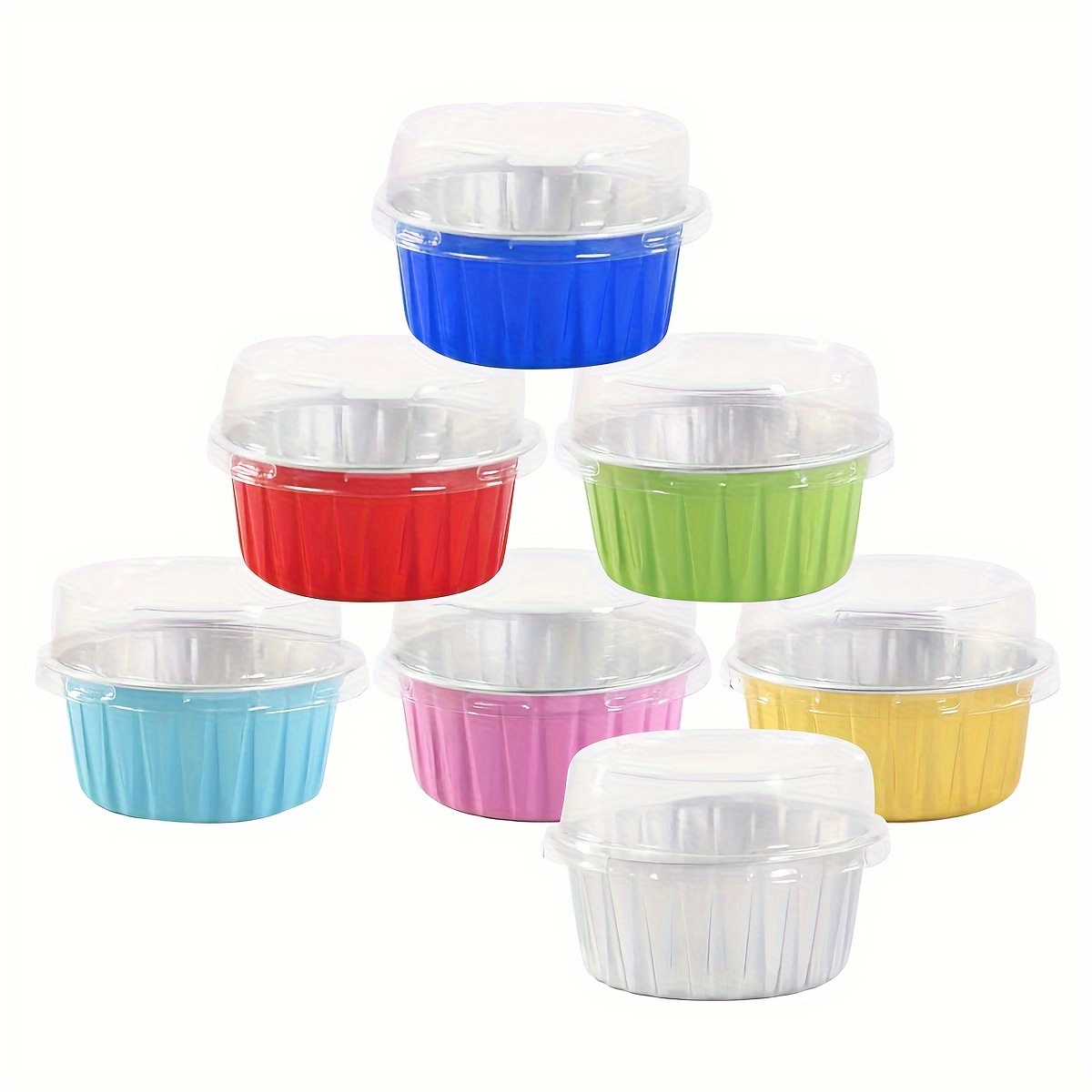 6 Pezzi Pirottini In Alluminio A Pois Per Muffin, Chiffon, Mousse, Pirottini  Per Cupcake, Pirottini Con Coperchio A Cupola, Foglio Di Alluminio Usa E  Getta, Porta Pirottini Per Cupcake, Scatole, Padelle Con