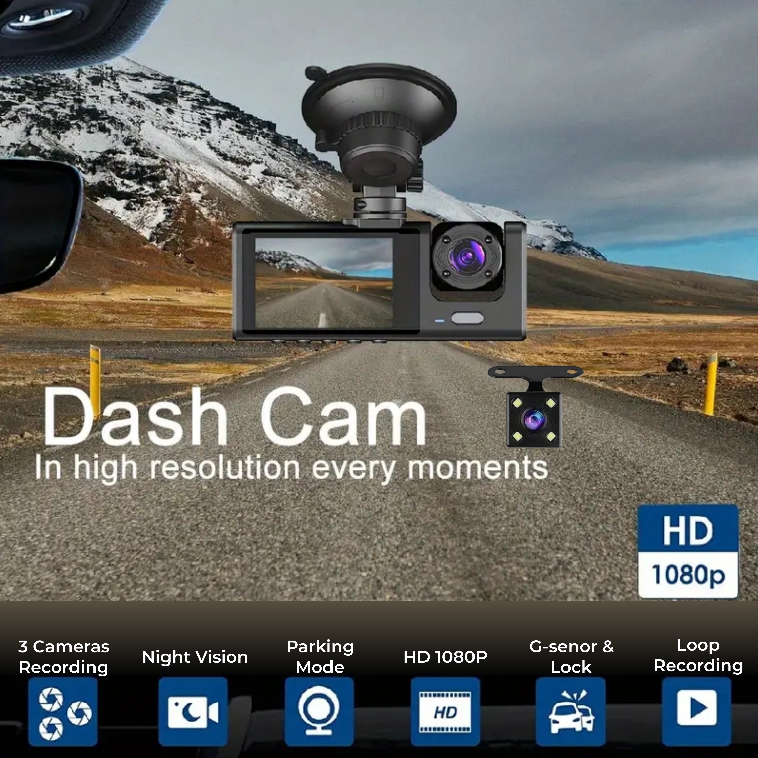 Capture Every Moment On The Road With This Hd Triple Camera - Temu