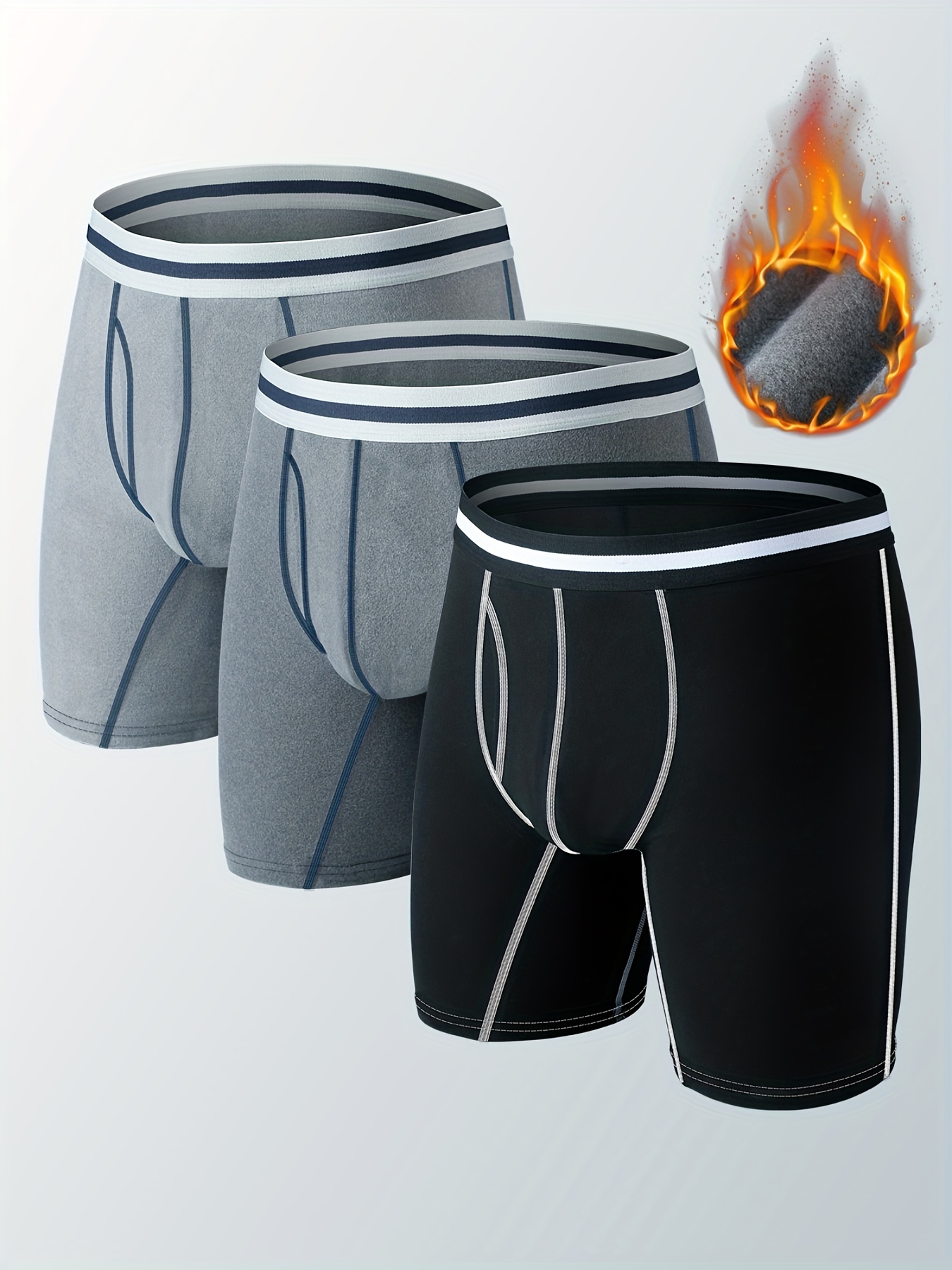 Men's Thermal Warm Long Leg Boxer Briefs Shorts Seamless - Temu