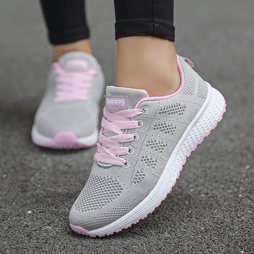 Women's Breathable Lace-up Casual Sneakers, Comfortable Walking Shoes, Sports Shoes, Running Shoes