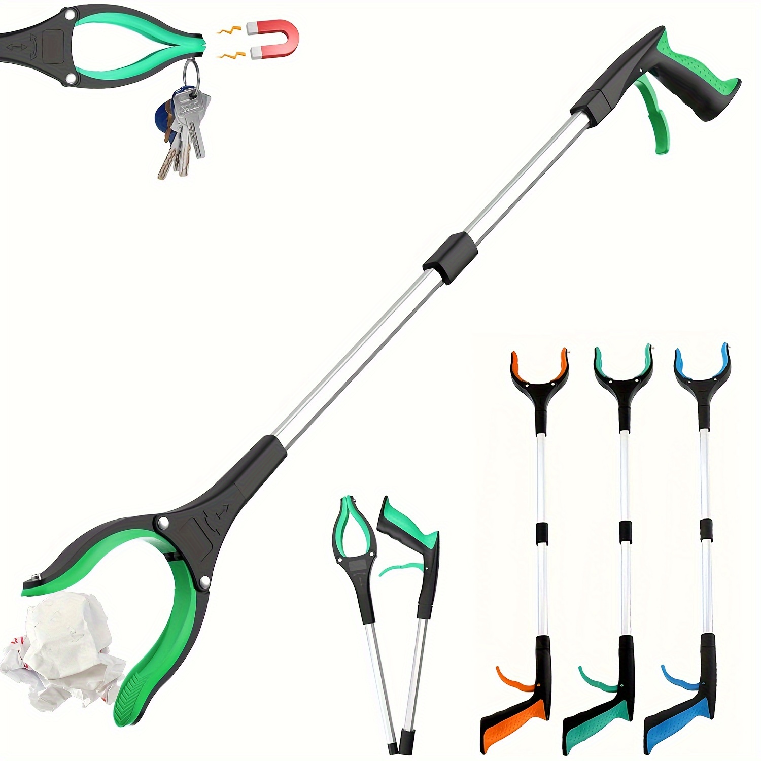 Reacher Grabber Tool, 31 Grabbers for Elderly, Lightweight Extra Long  Handy Trash Claw Grabber, Mobility Aid Reaching Assist Tool for Trash Pick  Up