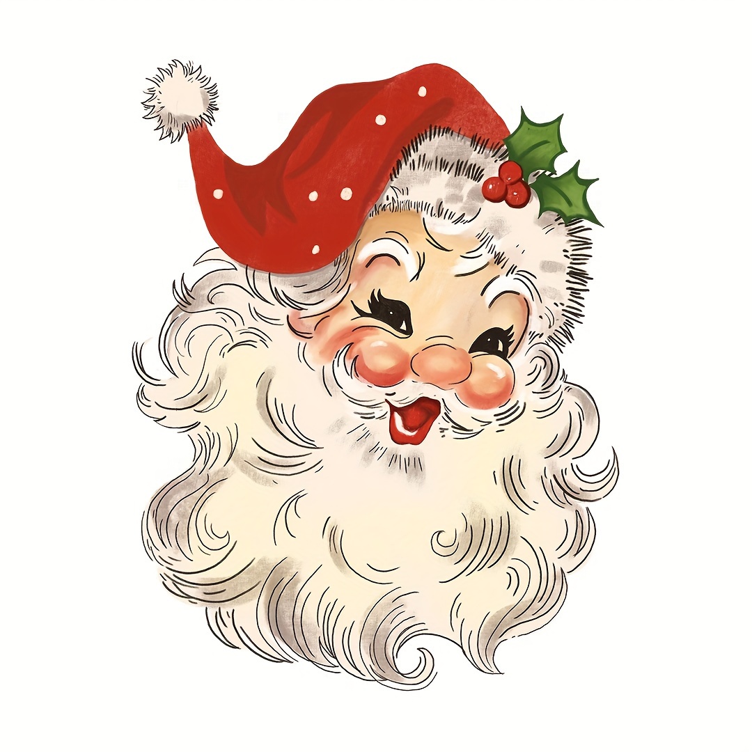 Santa Claus Christmas Trees Cartoon Iron On Heat Transfers - Temu