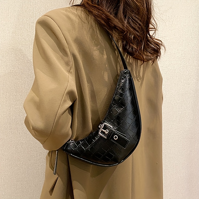 Y2k Snake Pattern Shoulder Bag, Gothic Retro Pu Leather Crossbody