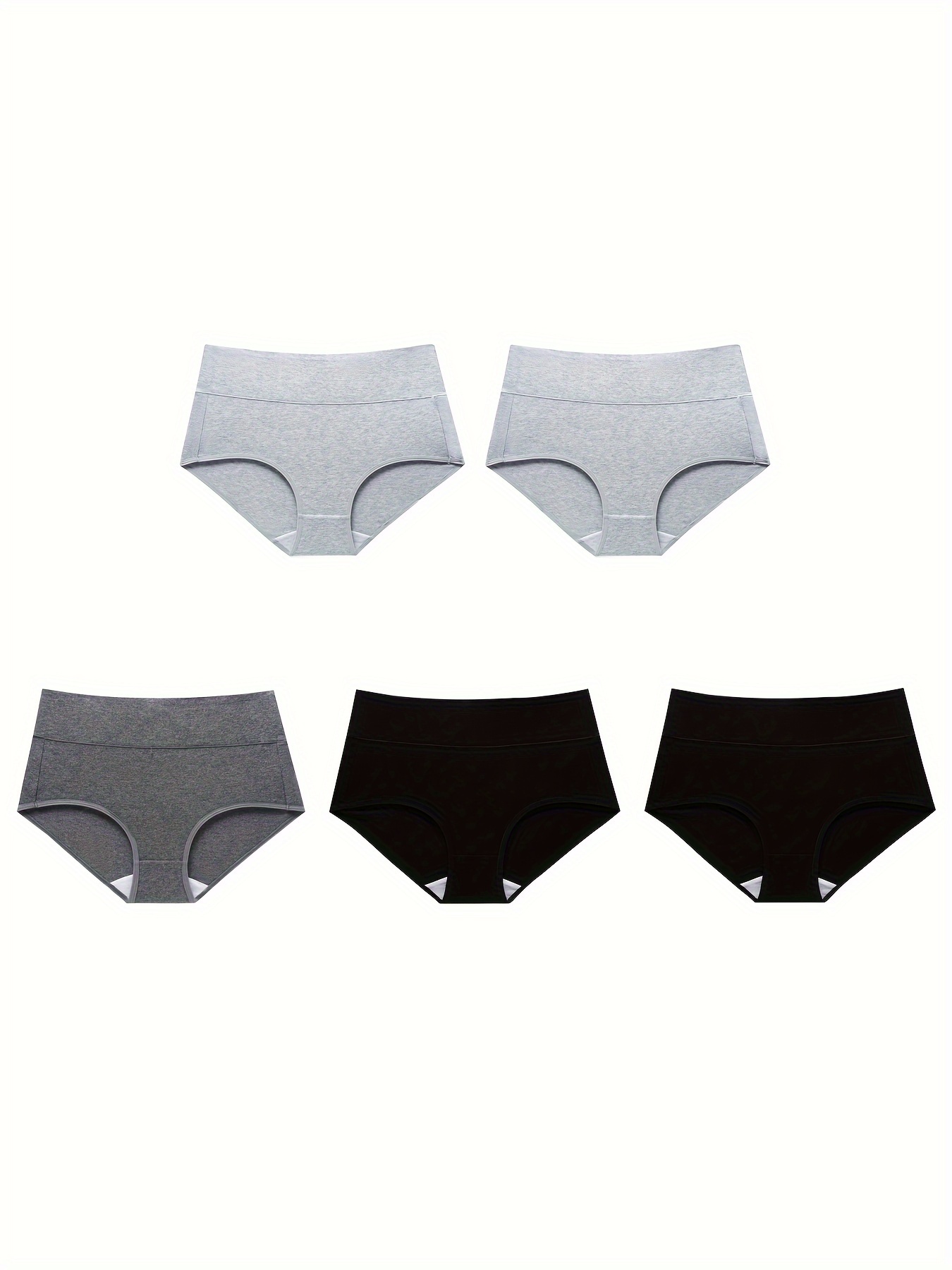 5 Pack Plus Size Seamless Anti Chafing Briefs Set
