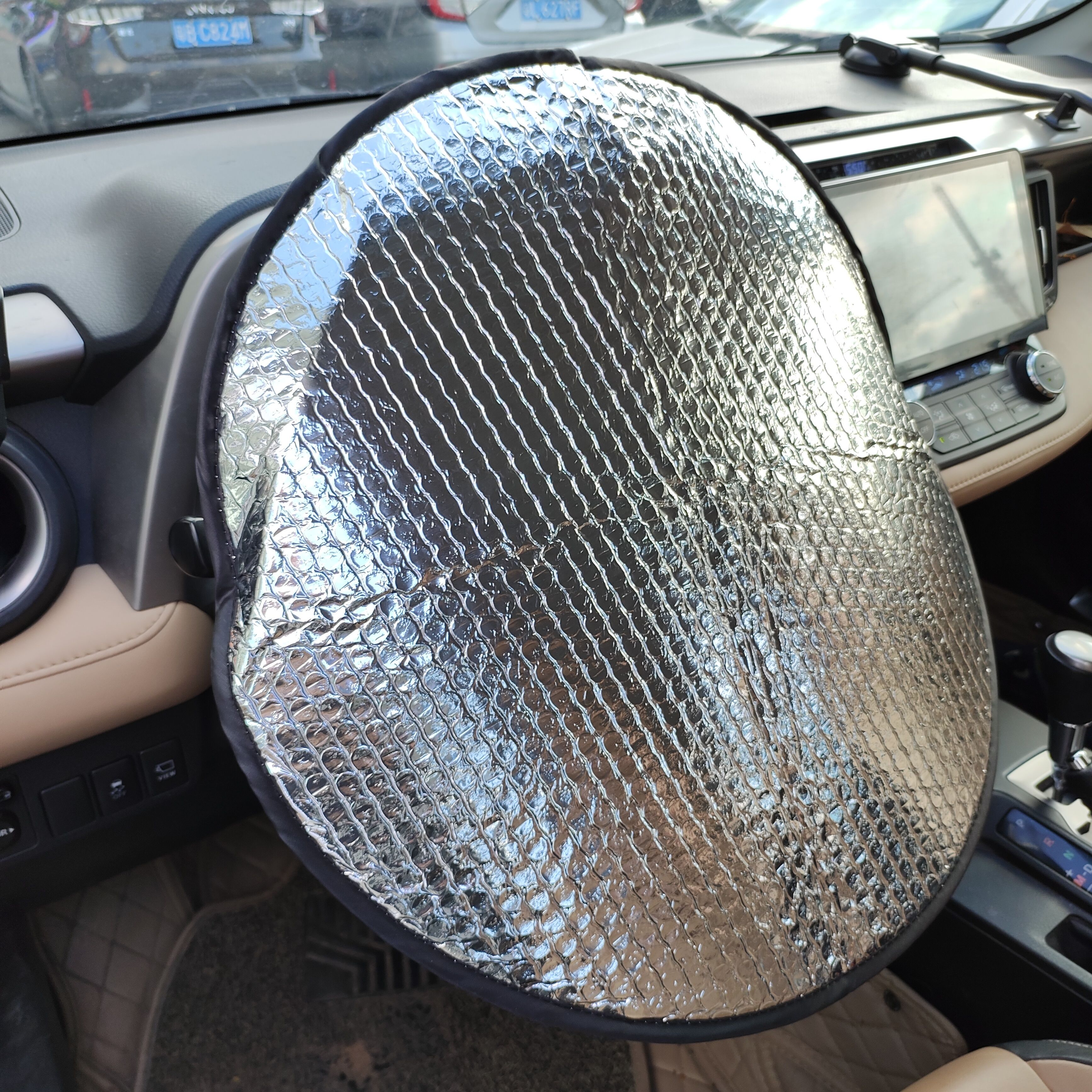 

Keep Your Car Cool & Protected - Steering Wheel Sun Shade Cover Fits All Suvs, Trucks & Cars