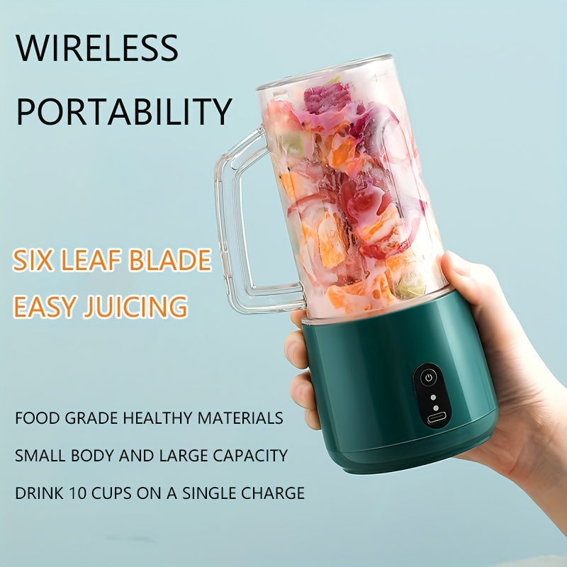Wireless Portable Blender, Six-leaf Blade USB Rechargeable Mini Juice  Blender