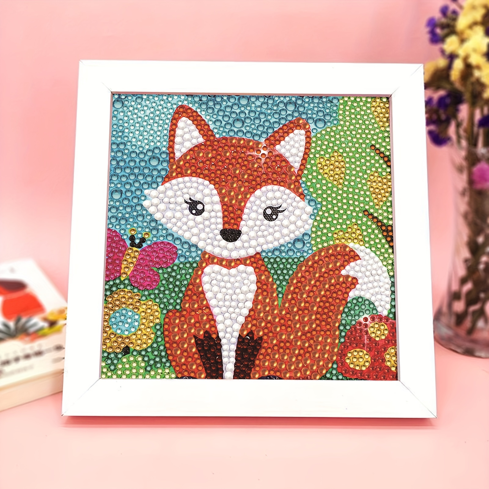 

1pc Cartoon Fox Pattern Diamond Painting Set, 5d Diy Special Shaped Diamond Painting Mosaic Craft, Handmade Gift, Perfectly For Home And Office Wall Decoration Art