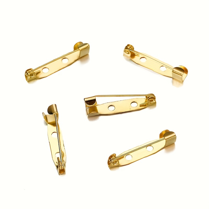 Broche chapado de 20/25/1.260 in con base de clip en blanco, base de broche  de bloqueo seguro para hacer joyas y ropa al por mayor (KC dorado, 0.787