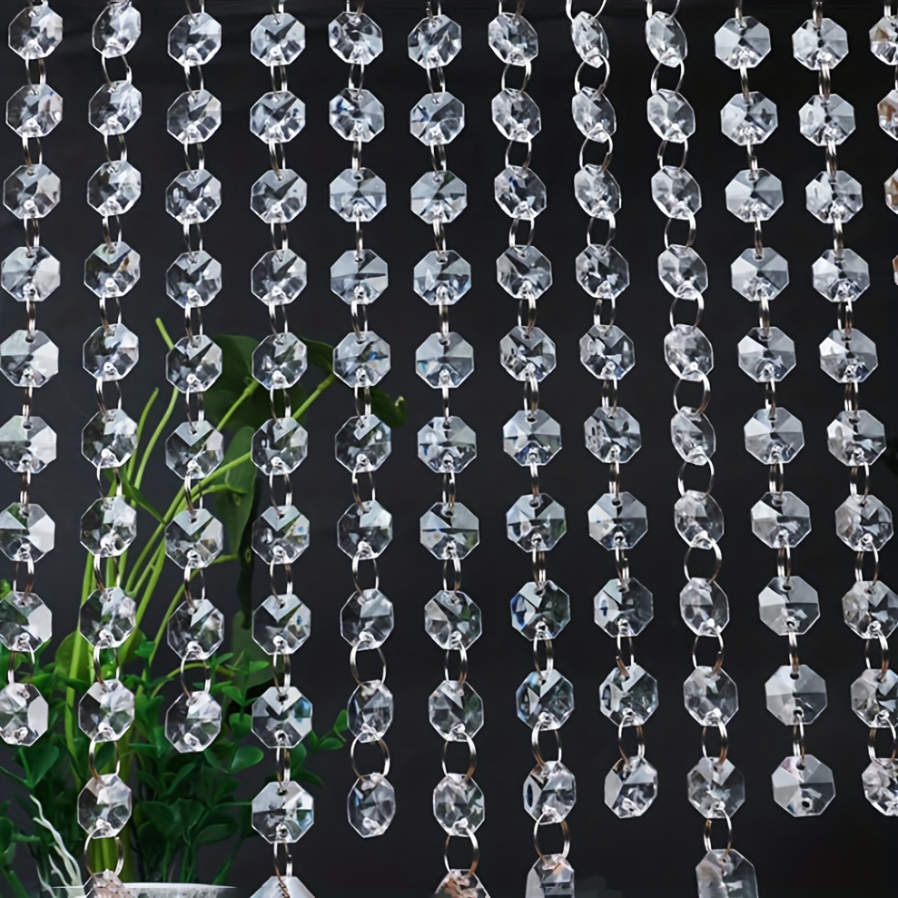 Top Plaza 16ft Clear Crystal Acrylic Prism Beads Strands for Chandelier  Garland Gem Octagon Bead Chains Hanging Decorations Centerpiece Party  Wedding