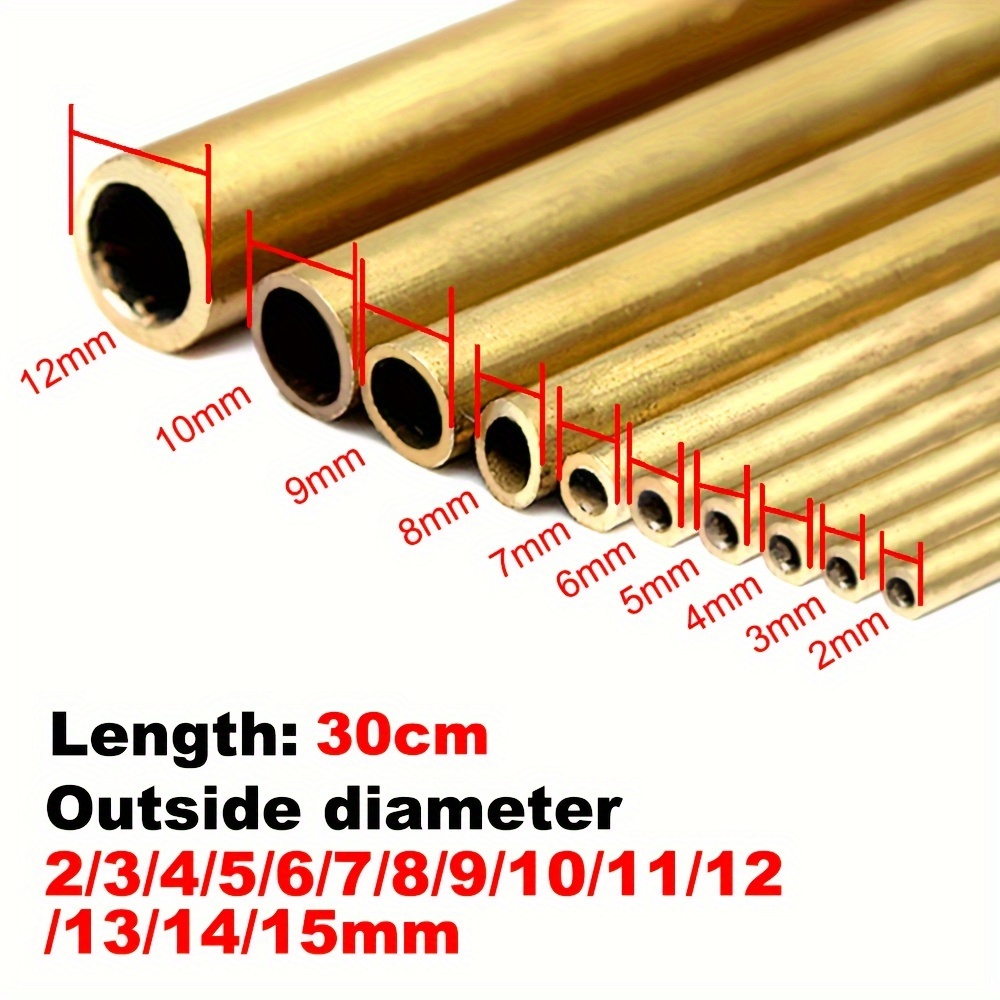 Brass Tube Pipe Model Tubing Round outside 2mm 3mm 4mm 5mm 6mm Long 300mm  Wall 