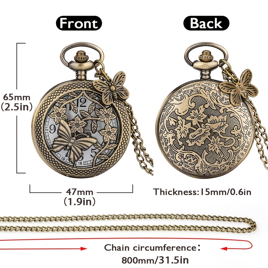 Butterfly pocket watch online necklace