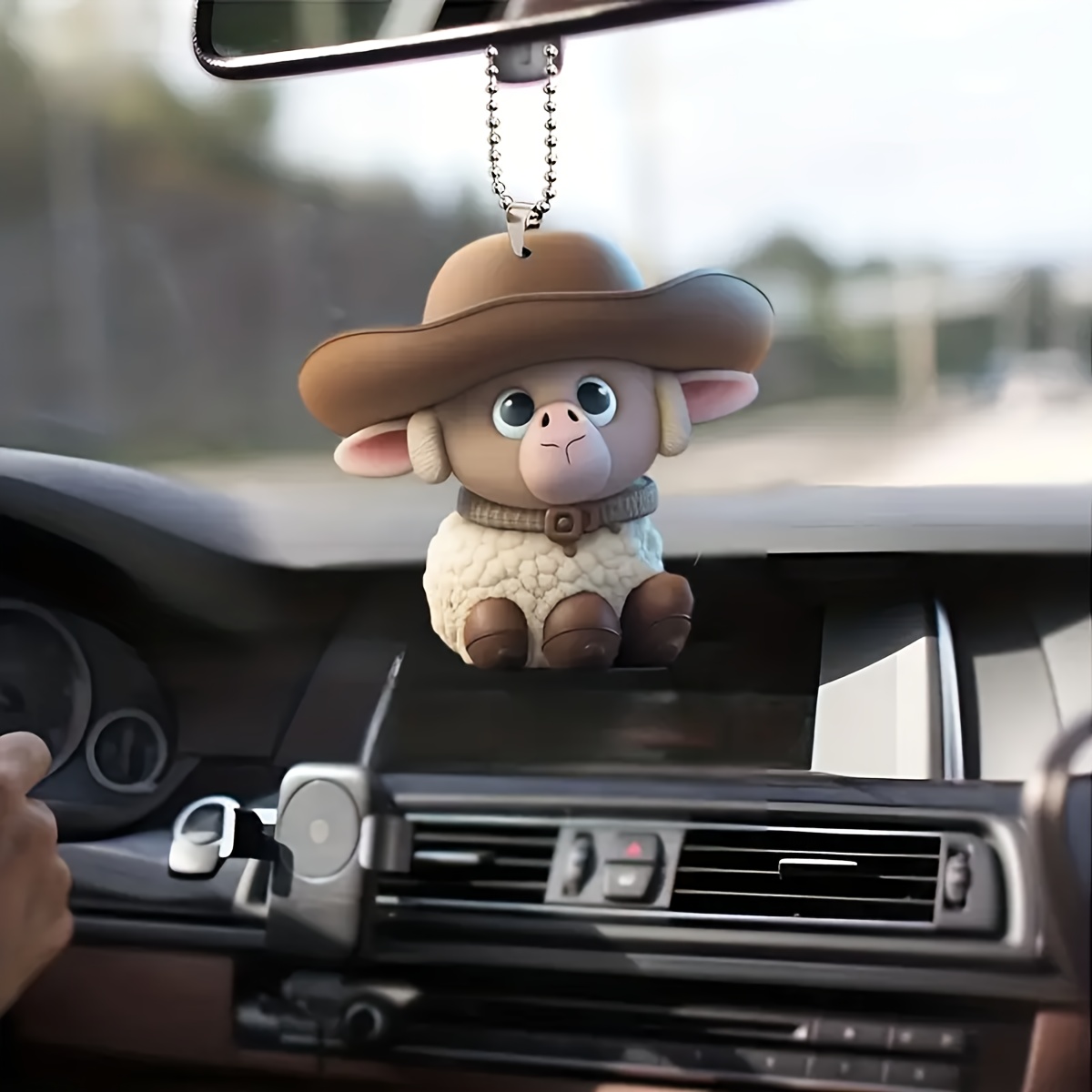 Sheep Car Accessories Cute Car Mirror Hanging Accessories 
