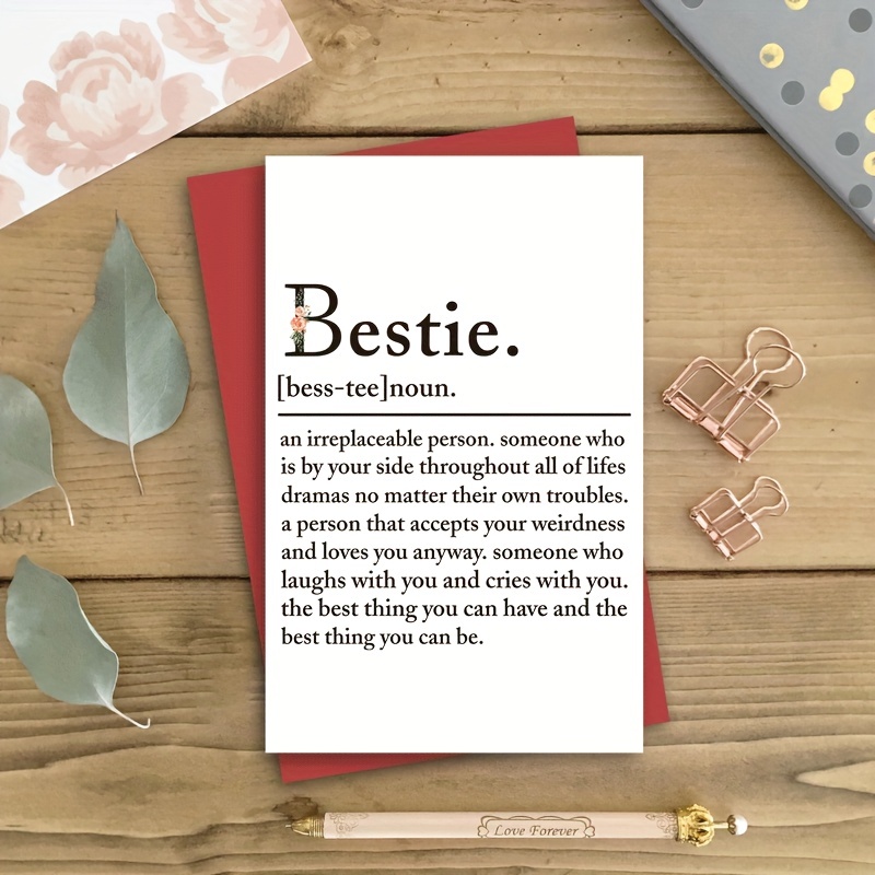 Funny Best Friend Birthday Card Bestie Definition Card Bff - Temu