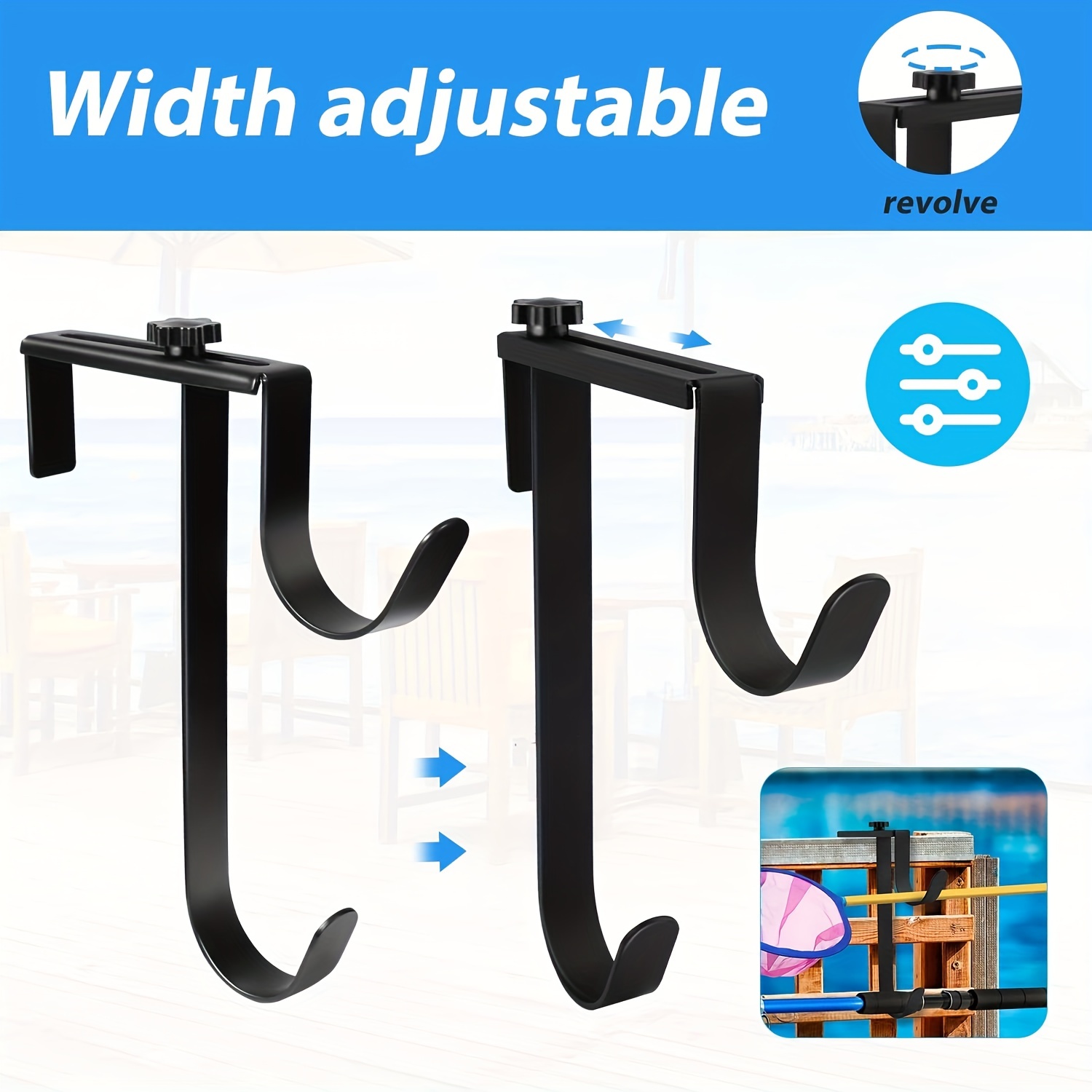 2pcs Pool Fence Hooks For Pool Equipment-black Heavy Duty Fence