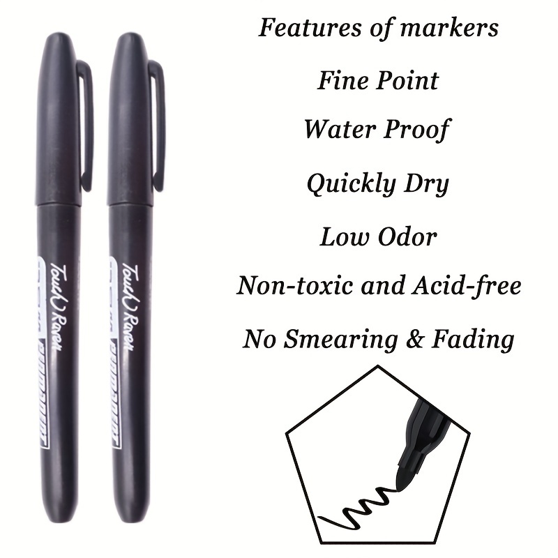 Permanent Art Marker Pen Fine Point Waterproof Thin Nib - Temu