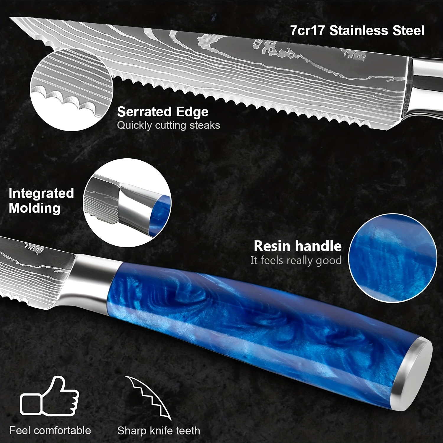 Stainless Steel Serrated Knives Sharp And Durable Steak - Temu