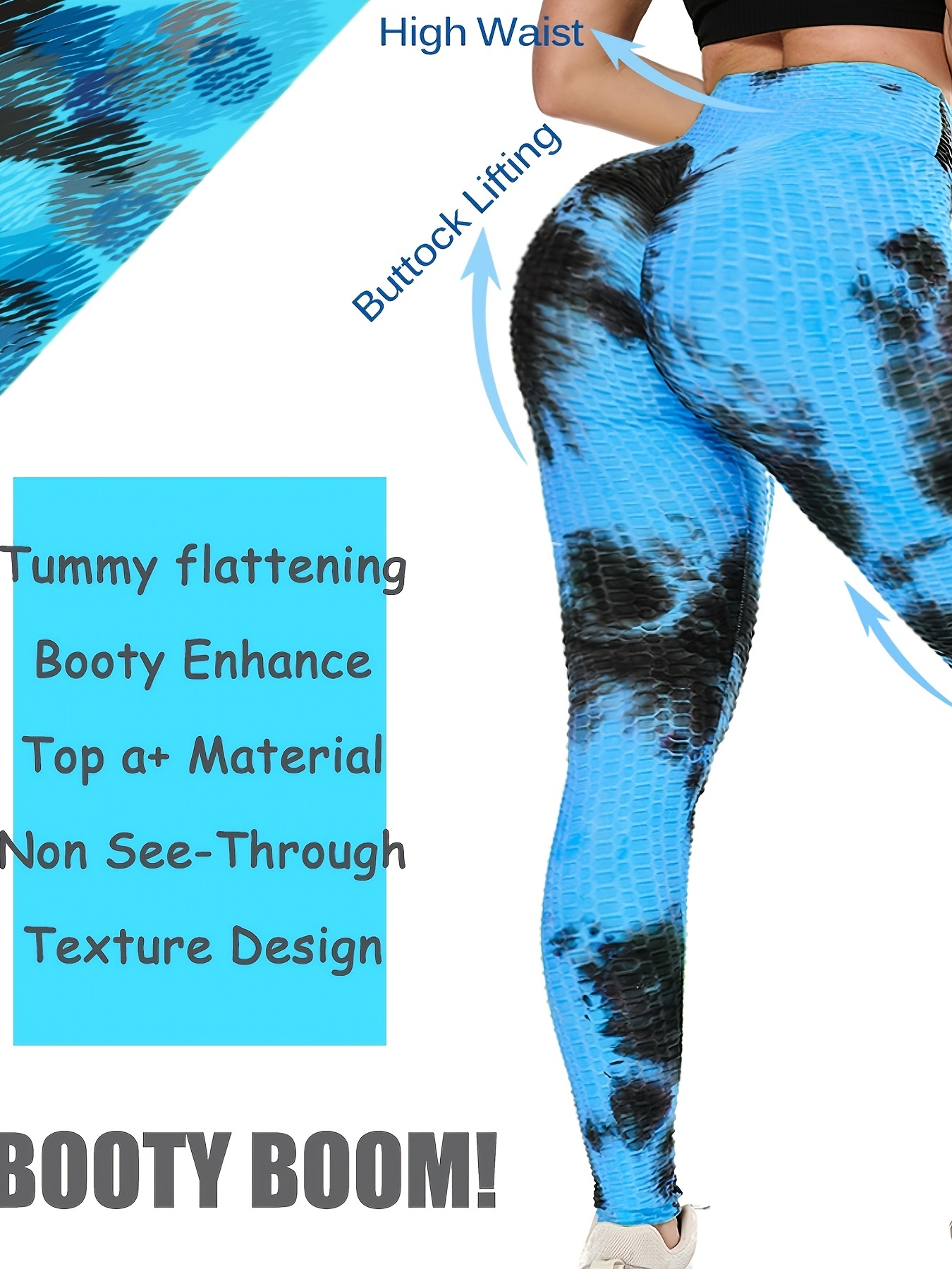 New High Waisted Tie Dye Pants Custom Logo Women Buttock Lifting