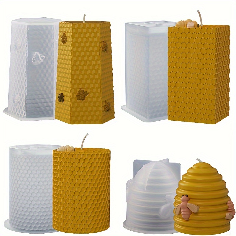 3d Bee Honeycomb Candle Making Molds Beehive Silicone - Temu